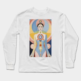 Hilma's Chromatic Woman: Abstract Celebration of Femininity Long Sleeve T-Shirt